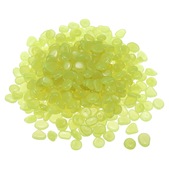 Uxcell 200Pack Glow Rocks 8-11mm Decoration Pebbles Luminous Stones Decor Yellow