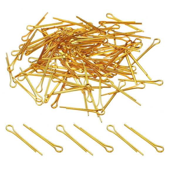 Uxcell 200Pcs 1.2x20mm Aluminium Cotter Pins Split Pin Fastener Clips, Gold