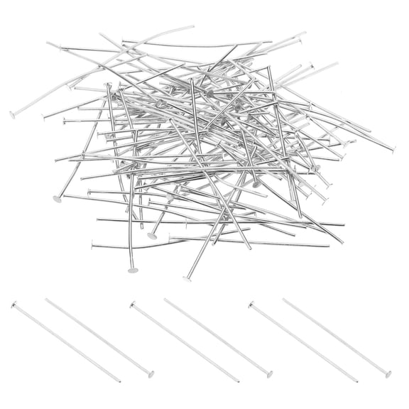 Uxcell 200Pcs 1.5x0.11" Copper Chandelier Connector Pins Chandelier Crystal Clips, Chrome