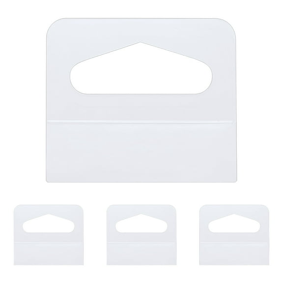 Uxcell 200Pcs Clear Slot Hole Hang Tags, 1.57 x 1.37 Self Adhesive Hanging Tabs Plastic Display Tags for Sale Items