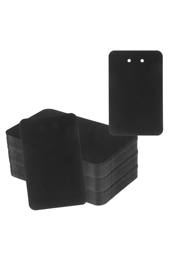 200Pcs Keychain Display Cards, 3" x 4.7" Kraft Paper Keychain Holder Display Card, Blank Hanging Tags for Keyring Jewelry Packaging Supplies, Black