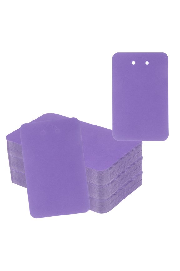 200Pcs Keychain Display Cards, 3" x 4.7" Kraft Paper Keychain Holder Display Card, Blank Hanging Tags for Keyring Jewelry Packaging Supplies, Purple