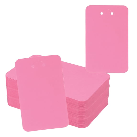 Uxcell 200Pcs Keychain Display Cards, 3" x 4.7" Kraft Paper Keychain Holder Display Card, Blank Hanging Tags for Keyring Jewelry Packaging Supplies, Rose Red
