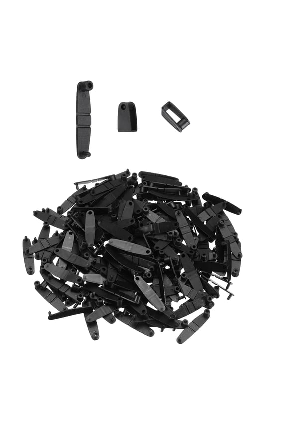 200Pcs Plastic Keychain Clips, Clear Acrylic Snap Connectors Tabs Card Holder Rings for Keys Rings Office Credit Card Crafts Jewelry Making Bulk, Black