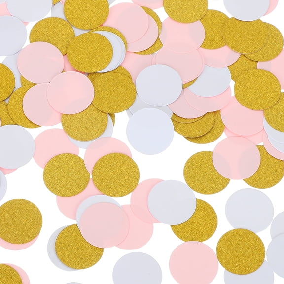 Uxcell 200Pcs Round Confetti Glitter Confetti Table Confetti Decor for Party Decorations, 1.2 x 1.2 Inch, Pink, Gold, White