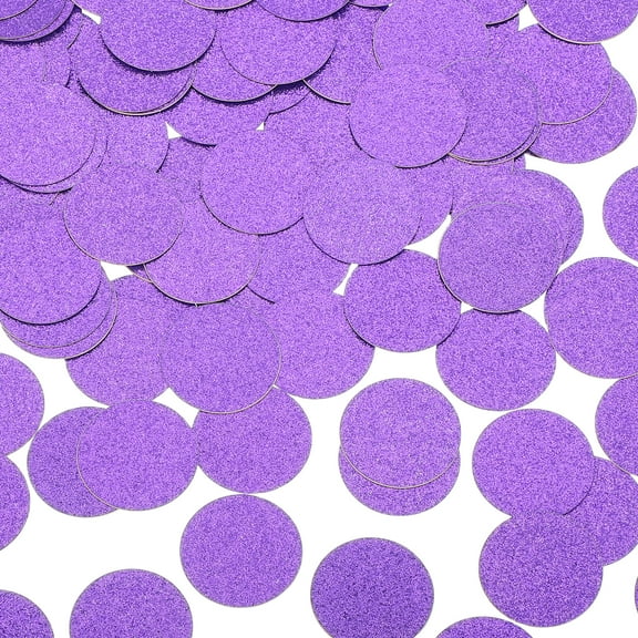 Uxcell 200Pcs Round Confetti Glitter Confetti Table Confetti Decor for Party Decorations, 1.2 x 1.2 Inch, Purple