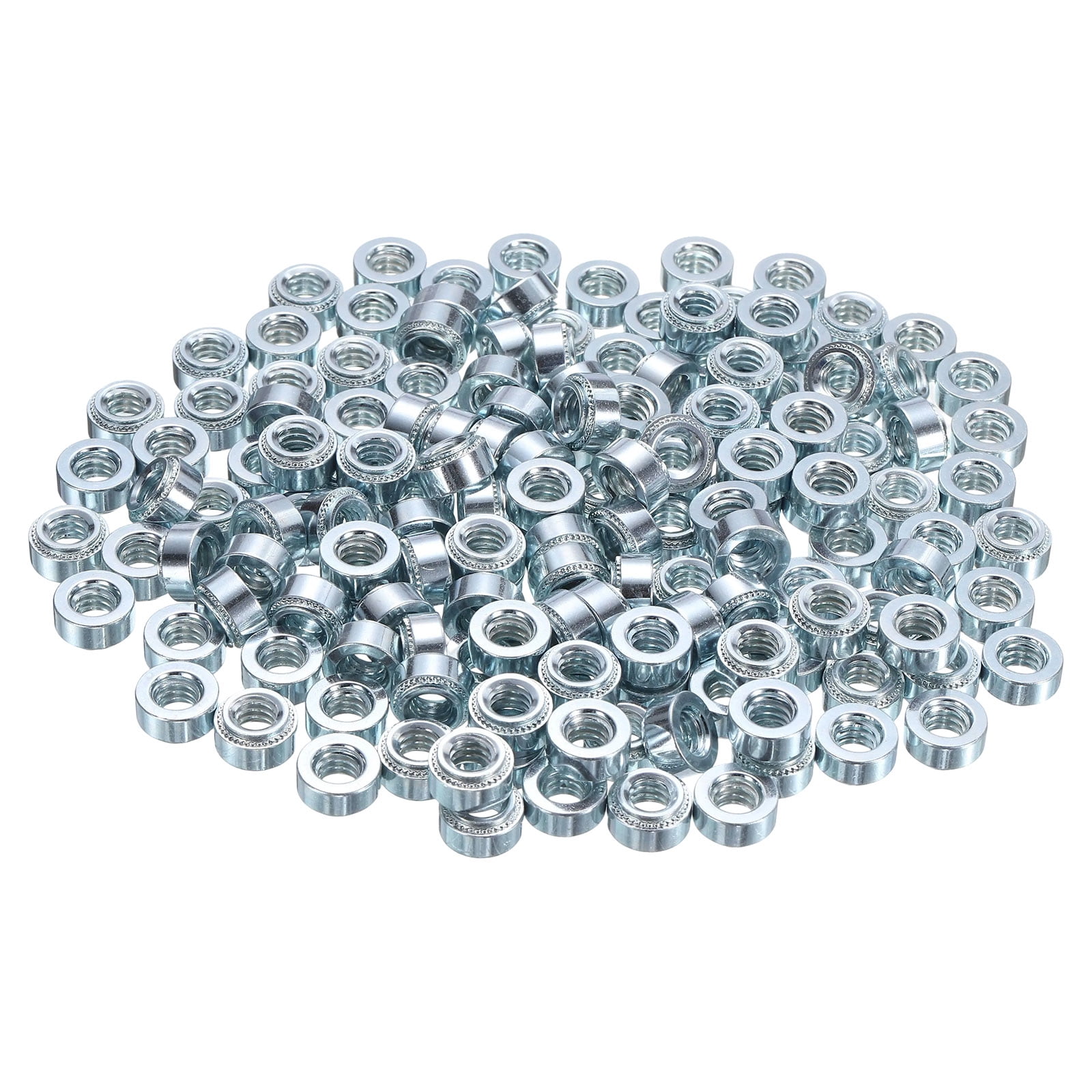 Uxcell 200Pcs Self-Clinching Nuts, 1/4"-20x0.22" Zinc-Plated Carbon Steel Rivet Nut