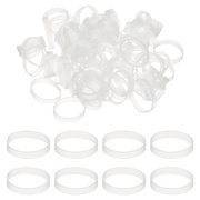 Uxcell 200Pcs Silicone Cable Ties, 23mm Heavy Duty Small Strong Rubber Bands Silicone Rubber Bands for Cord Management Home Office Organization, Transparent40x5x0.7mm