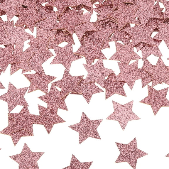 Uxcell 200Pcs Star Confetti Glitter Confetti Table for Party Wedding Festival Decorations, 1 x 1 Inch, Pink