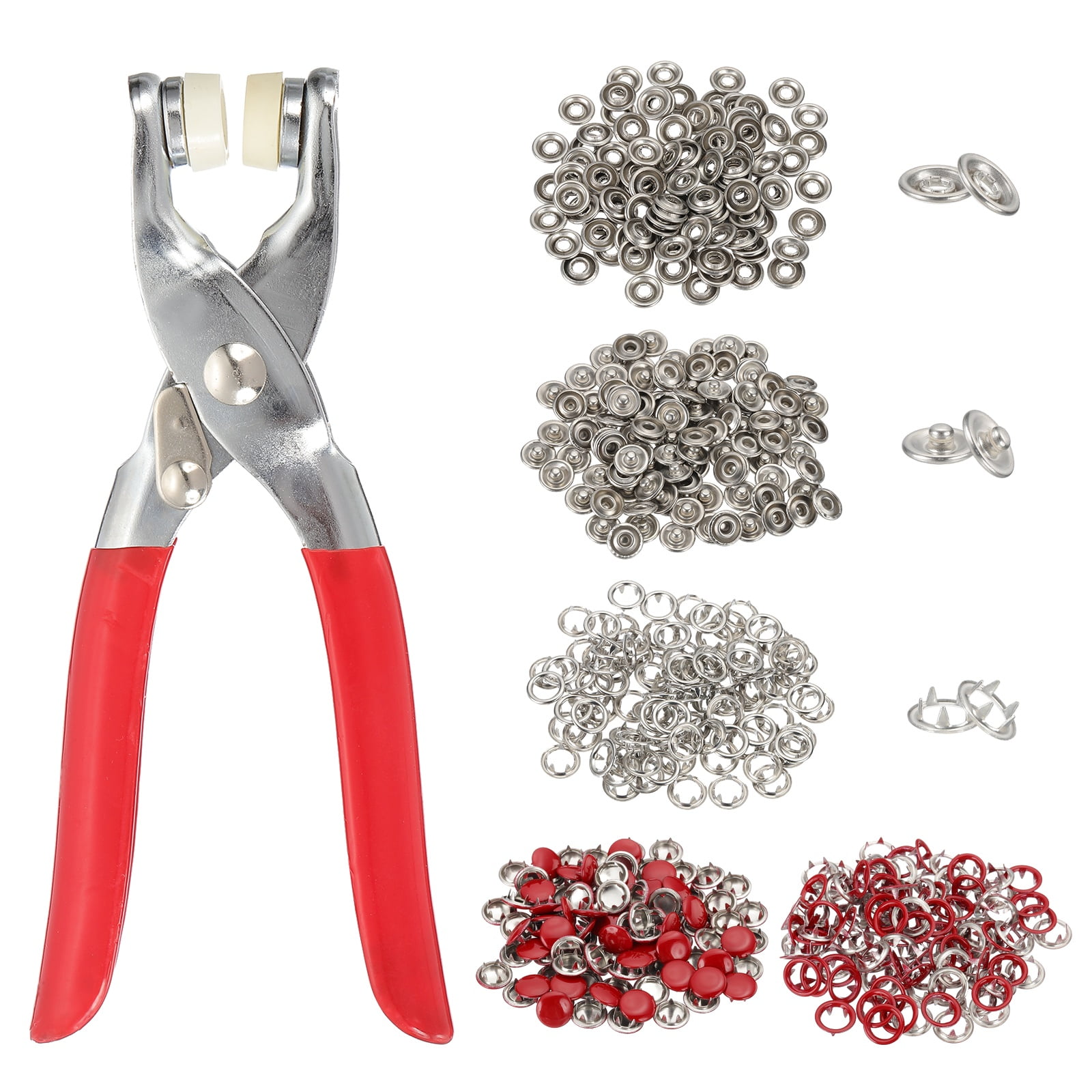 Uxcell 200Set Metal Snap Button Kit 9.5mm Hollow & Solid Prong Snap ...