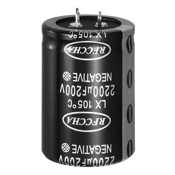 Uxcell 200V 2200uF Snap in Electrolytic Capacitor, 2 Pin Audio Amplifier Aluminum Electrolytic Capacitor for Filter Audio Smart Home Appliances(Black,51x35mm)