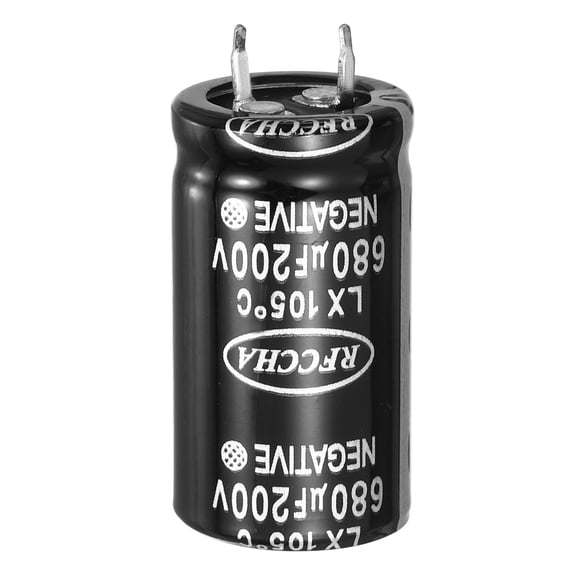 Uxcell 200V 680uF Snap in Electrolytic Capacitor, 2 Pin Audio Amplifier Aluminum Electrolytic Capacitor for Filter Audio Smart Home Appliances(Black,40x22mm)