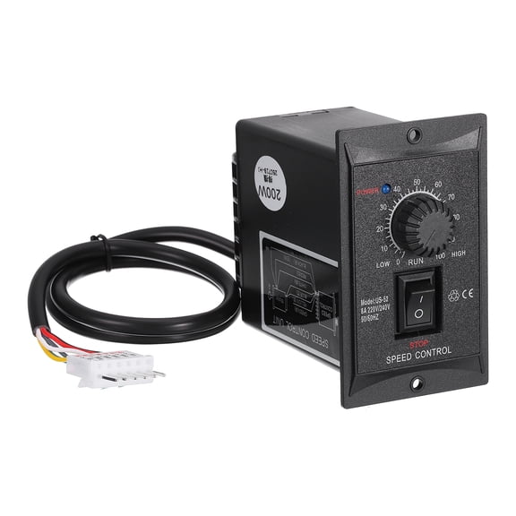Uxcell 200W 220V AC Motor Speed Controller, AC Motor Controller Forward Reverse Switch with Terminal Block Male Plug for Automated Industrial Equipment Machinery