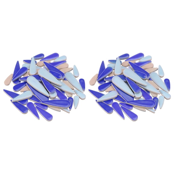 Uxcell 200g Petal Mosaic Tiles for Crafts Tear Drop Porcelain Mosaic Tiles Blue, Dark Blue, Gray Blue
