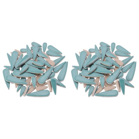Uxcell 200g Petal Mosaic Tiles for Crafts Tear Drop Porcelain Mosaic Tiles Peacock Blue