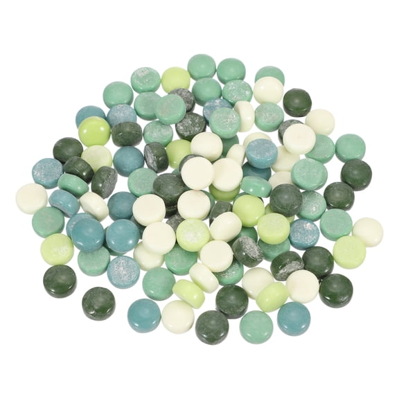 Uxcell 200g Round Mosaic Tiles 0.47" Iridescent Mosaic Glass Pieces for DIY Home Decoration Green Multicolored