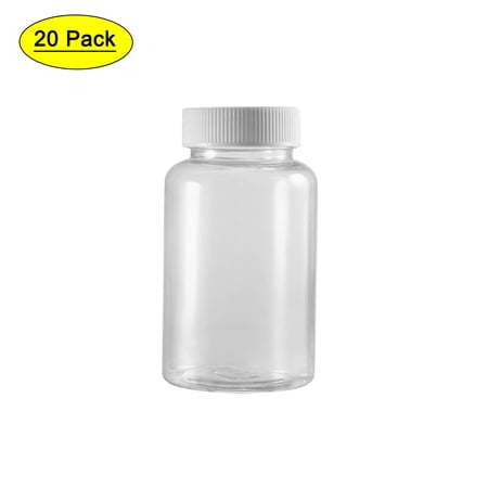 Uxcell 200ml/6.8oz Plastic Wide Mouth Lab Reagent Bottle 20 Count
