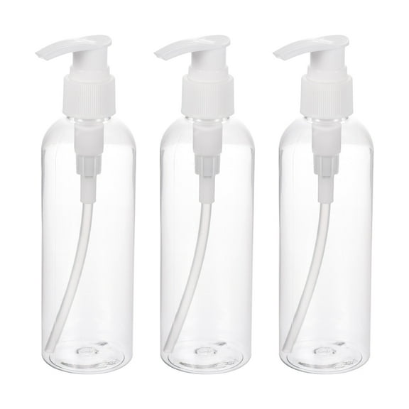 Uxcell 200ml Lotion Dispenser Refillable Airless Pump Bottles, Clear 3 Pack