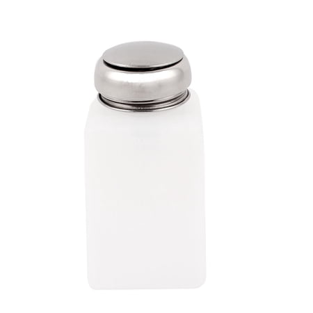 Uxcell 200ml Nail Remover Alcohol Liquid Press Pumping Dispenser Bottle White
