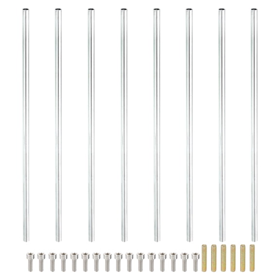 Uxcell 200mm (7.9") Round Coupling Nuts Kit, M4 Thread Connector with Threaded Rods Socket Screws