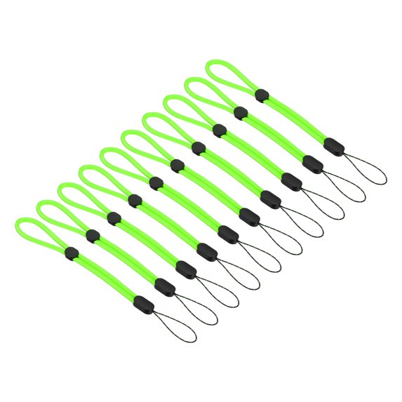 Uxcell 200mm 8 Inch Hand Wrist Strap Lanyards, 10 Pcs Nylon Adjustable Wristlet String Cord, Green
