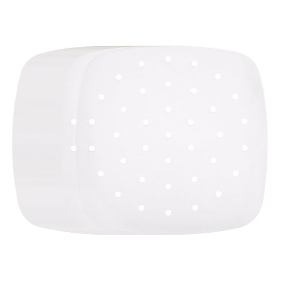 Uxcell 200pcs Air Fryer Liners 8.5 Inch Square Bamboo Steamer Liners with Holes Non-Stick Perforated Parchment Paper Sheets Disposable Steamer Paper for Air Fryers Steaming Basket, White