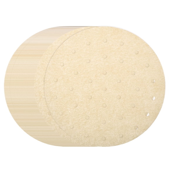 Uxcell 200pcs Air Fryer Liners 8.7 Inch Round Bamboo Steamer Liners with Holes Non-Stick Perforated Parchment Paper Sheets Disposable Steamer Paper for Air Fryers Steaming Basket, Brown