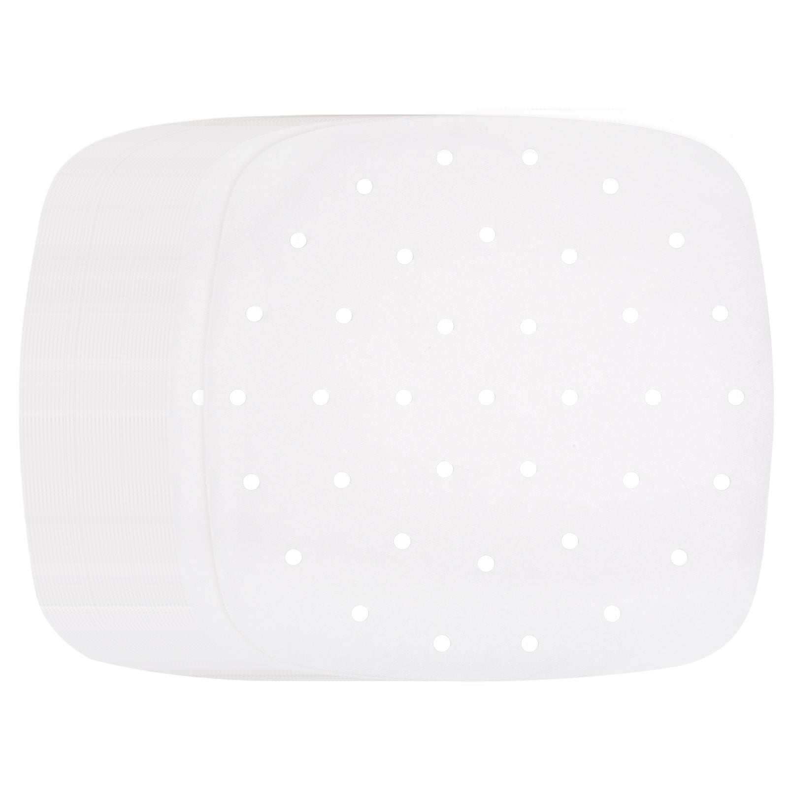Uxcell 200pcs Air Fryer Liners 9.4 Inch Square Bamboo Steamer Liners with Holes Non-Stick Perforated Parchment Paper Sheets Disposable Steamer Paper for Air Fryers Steaming Basket, White