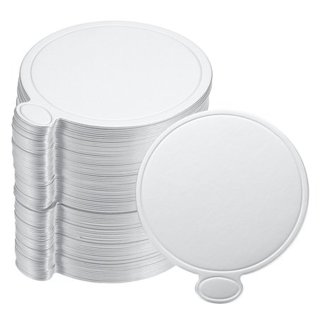 Uxcell 200pcs Mini Cake Boards, Mousse Cake Cardboards Round Cake Bases (Silver Tone)