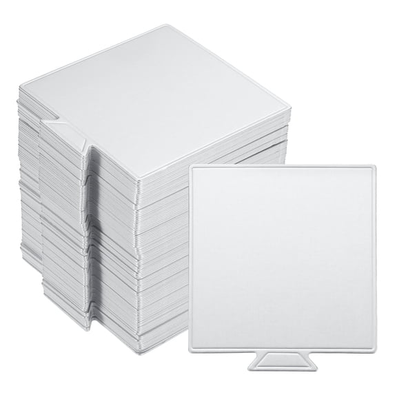 Uxcell 200pcs Mini Cake Boards, Mousse Cake Cardboards Square for Cake Bases (Silver Tone)
