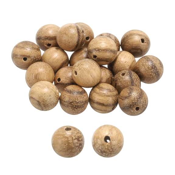 Uxcell 200pcs Natural Wooden Beads 10mm Silky Wood Round Polished Loose Bead Smooth Spacer Balls Beading for Jewelry Making Bracelets Necklace Earrings Craft DIY