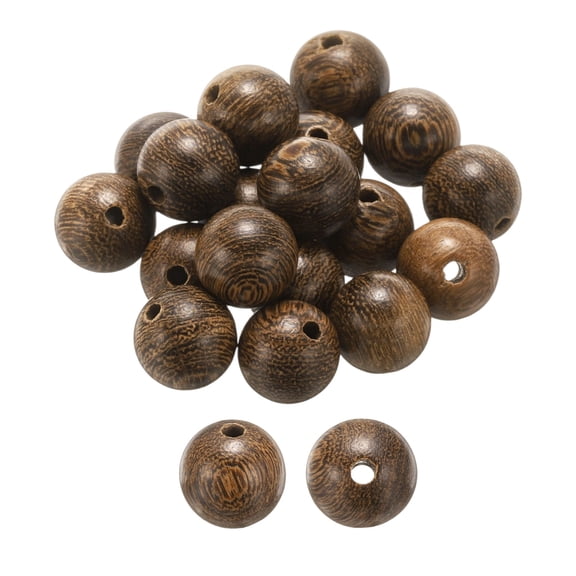 Uxcell 200pcs Natural Wooden Beads 8mm Golden Sandalwood Round Polished Loose Bead Smooth Spacer Balls Beading for Jewelry Making Bracelets Necklace Earrings Craft DIY