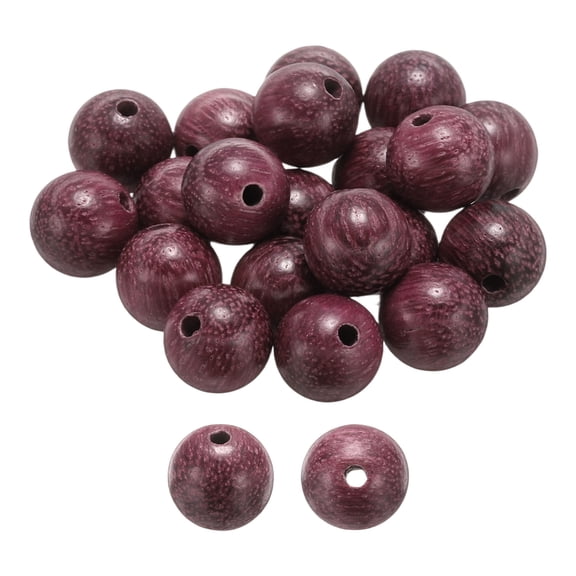 Uxcell 200pcs Natural Wooden Beads 8mm Purple Perilla Wood Round Polished Loose Bead Smooth Spacer Balls Beading for Jewelry Making Bracelets Necklace Earrings Craft DIY