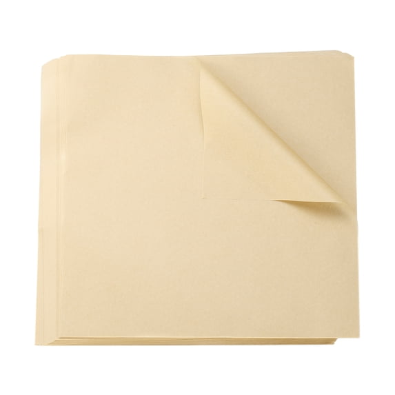 Uxcell 200pcs Square Wax Paper Sheets 13.78" x 13.78" Waterproof Dry Food Wrapping Paper for Sandwich Baking Paper Liners Picnic Basket Bread Hamburger Wrap Kitchen, Wood Color