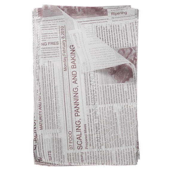 Uxcell 200pcs Wax Paper Sheets Square Sheets 5.91" x 9.84" Old Newspaper Style Food Wrapping Paper for Sandwich Baking Paper Liners Picnic Basket Bread Hamburger Wrap Kitchen, White