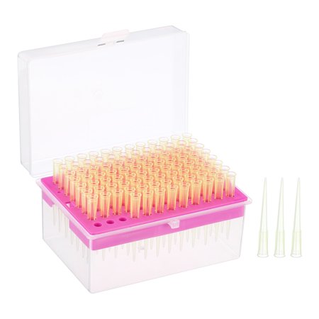 Uxcell 200ul Filtering Pipette Tips, 1 Set 96 Tips/Rack(Pink) for Laboratory, Yellow