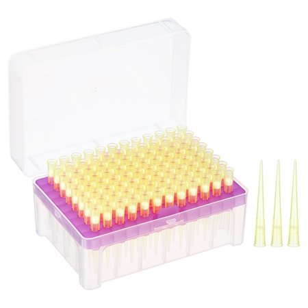 Uxcell 200ul PE Filtering Pipette Tips, 1 Set 96 Tips/Rack(Rose Red) for Laboratory, Yellow