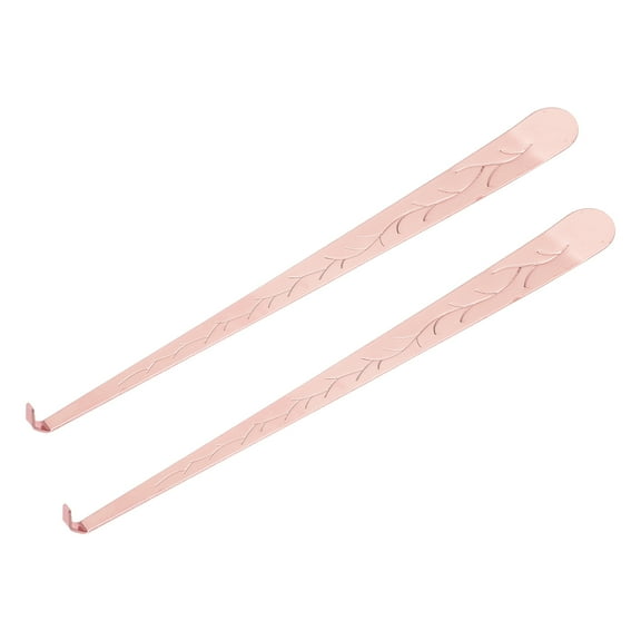Uxcell 200x18mm Put Out Tool Extinguish Hook Candle Wick Dippers Rose Gold 2 Pack