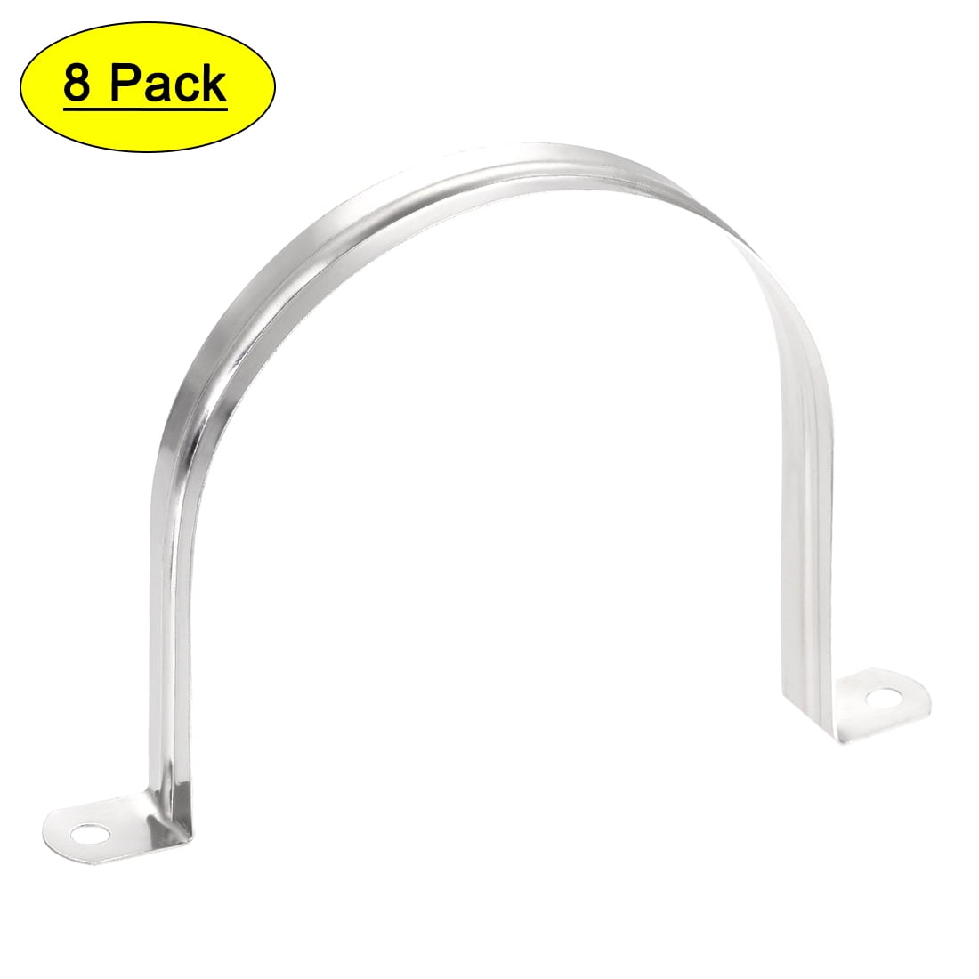 Uxcell 8-Pack 110mm Pipe Straps - 201 Stainless Steel U-Clamps For Plumbing & Tubing