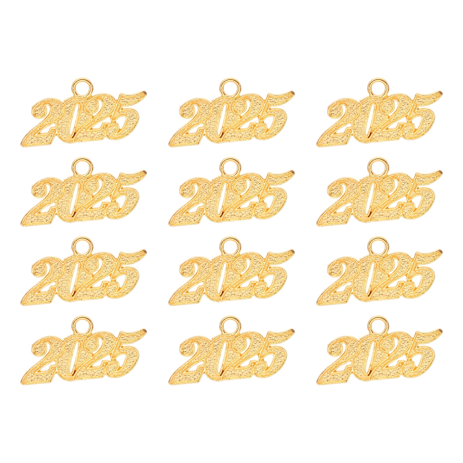 Uxcell 2025 Graduation Tassel Charm, 12 Pcs Alloy 2025 Year Large