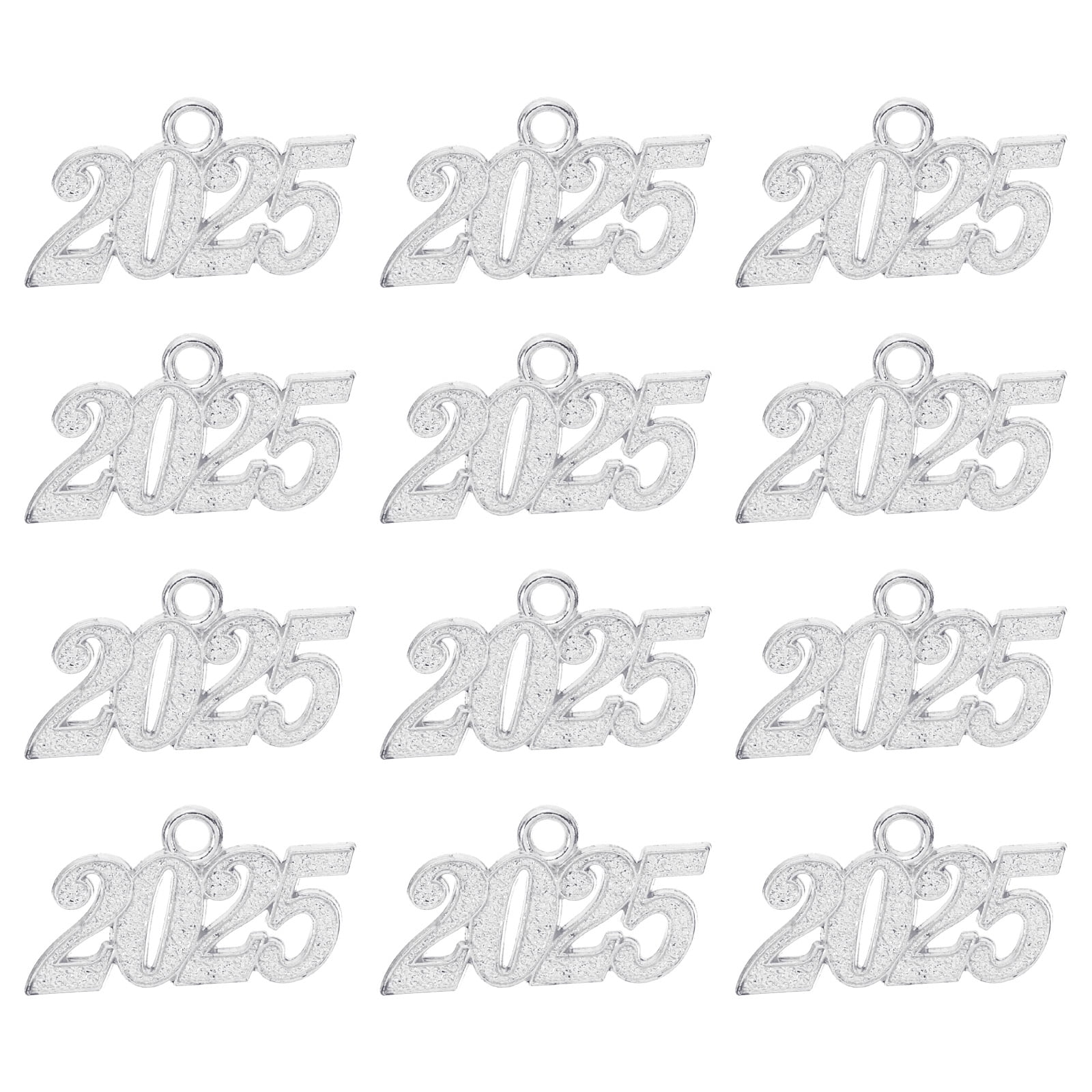 Uxcell 2025 Graduation Tassel Charm, 30 Pcs Alloy 2025 Year Medium Letter Charm for Graduation