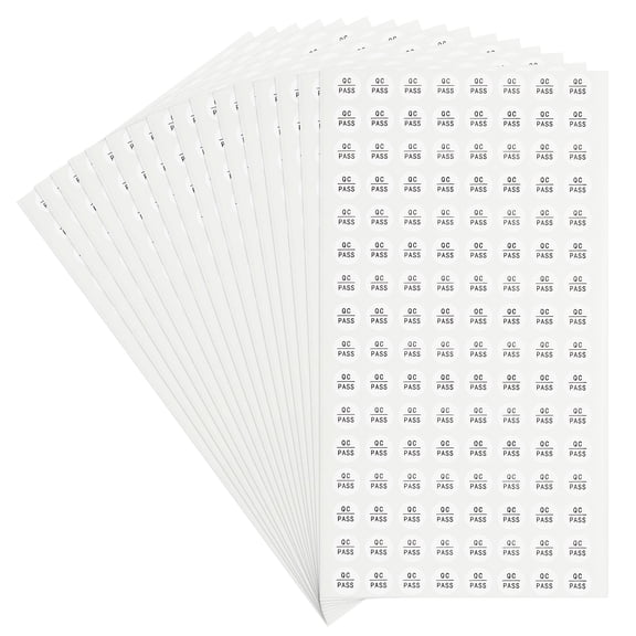 Uxcell 2048Pcs QC Pass Stickers, 0.4 Inch Adhesive Inventory Quality Control Stickers Round QC Approval Labels, Black/White