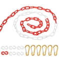 thumbnail image 1 of Uxcell 20Ft Plastic Safety Barrier Chain 6 S-Hooks and 6 Clips, Red White, 1 of 5