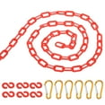 thumbnail image 1 of Uxcell 20Ft Plastic Safety Barrier Chain 6 S-Hooks and 6 Clips, Red, 1 of 5