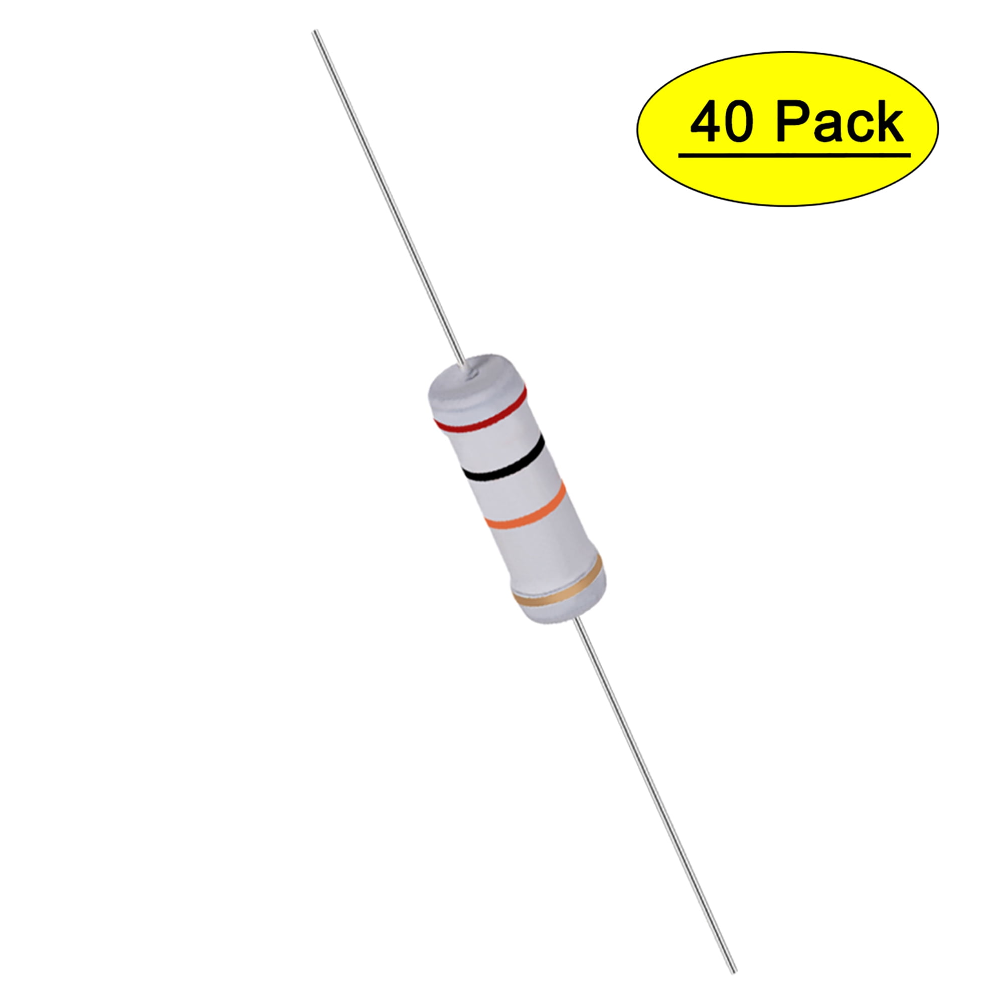 20-Pack 9.1K Ohm Resistors - 3W Metal Oxide Film For Electronics Projects