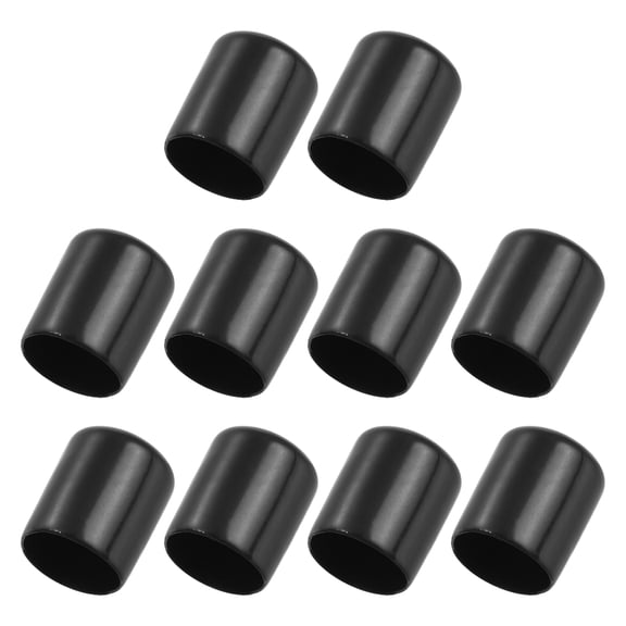 Uxcell 20MM Vinyl Rubber End Caps, 10 Pack Round Bolt Screw Covers Caps for Metal Tubing Bolts, Black