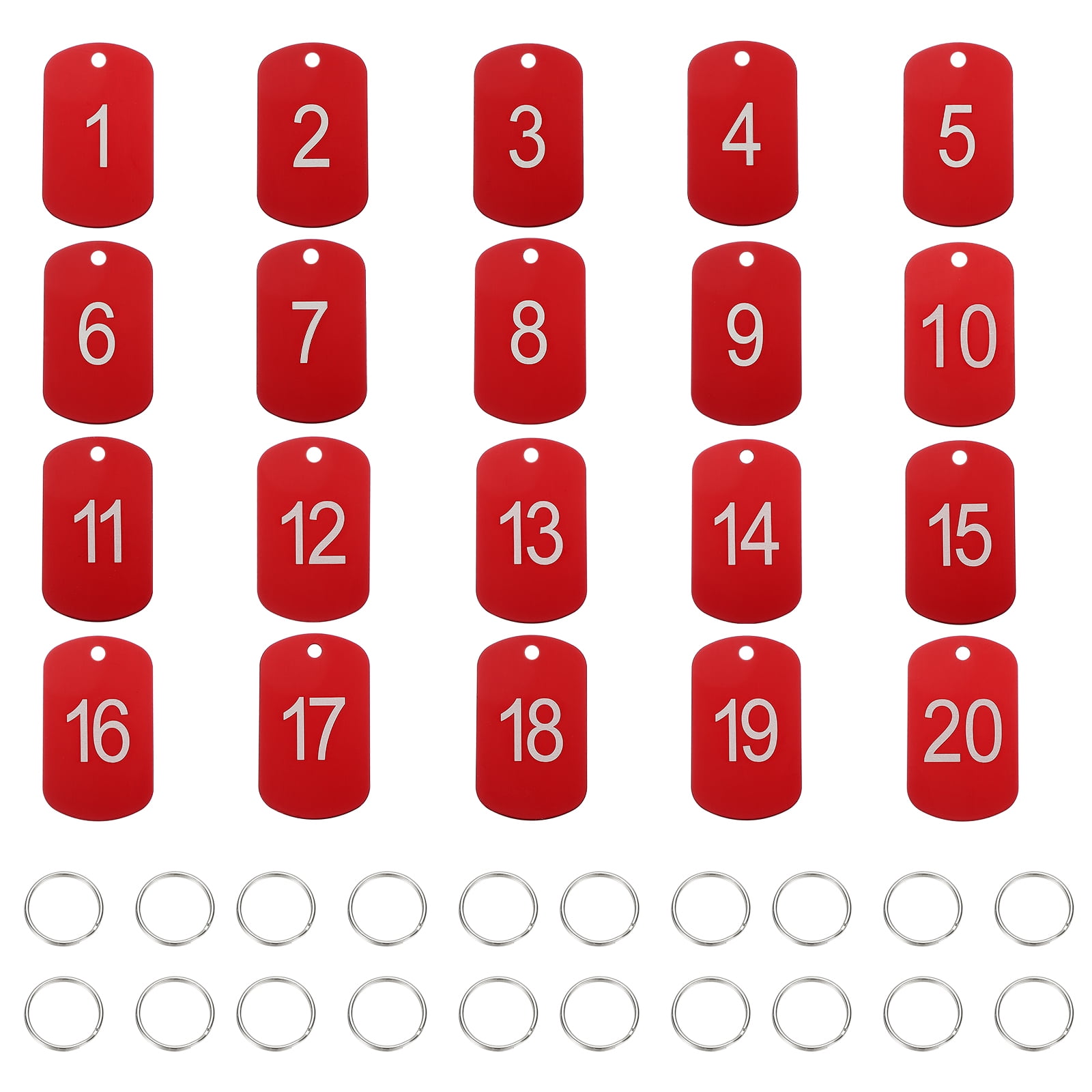 Key Tags With Numbers Uxcell 20PCS Number Tags 1-20, Number Key Tags Aluminum Numbered ...