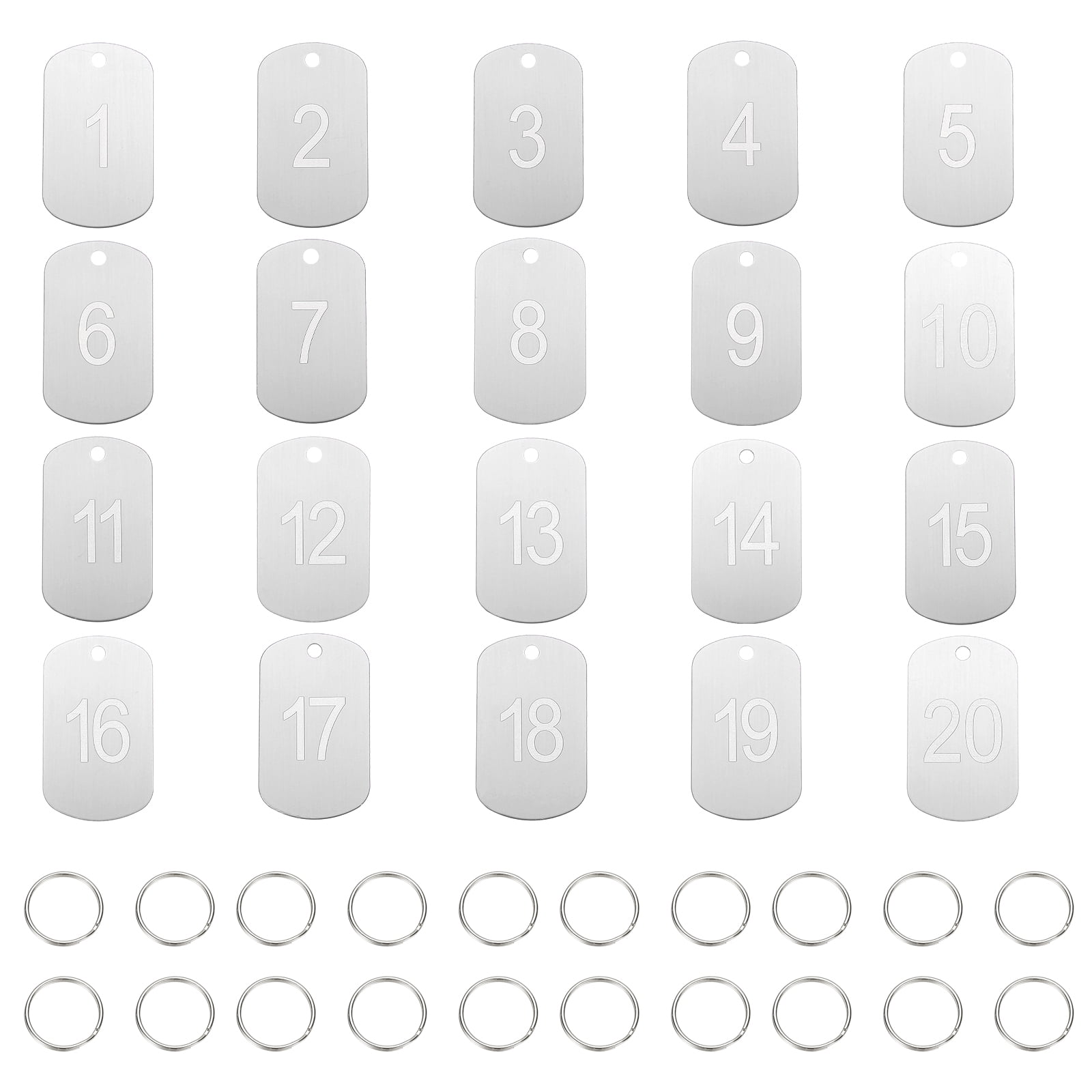 Key Tags With Numbers Uxcell 20PCS Number Tags 1-20, Number Key Tags Aluminum Numbered ...