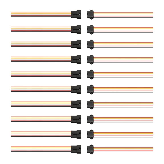 Uxcell 20PCS SM 5Pin Connector Male to Female Plug Electrical Wire 2.54mm Pitch 30CM Terminal Connector Cable