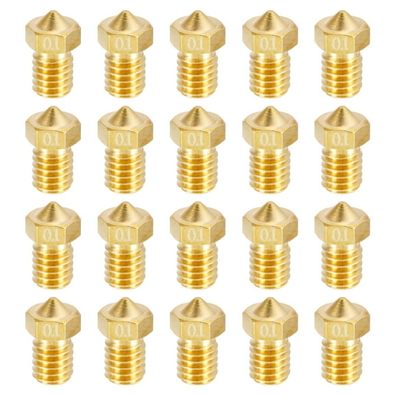 Uxcell 20Pack 0.1mm 3D Printer Extruder Nozzles Head for 1.75mm Extruder Print, Brass